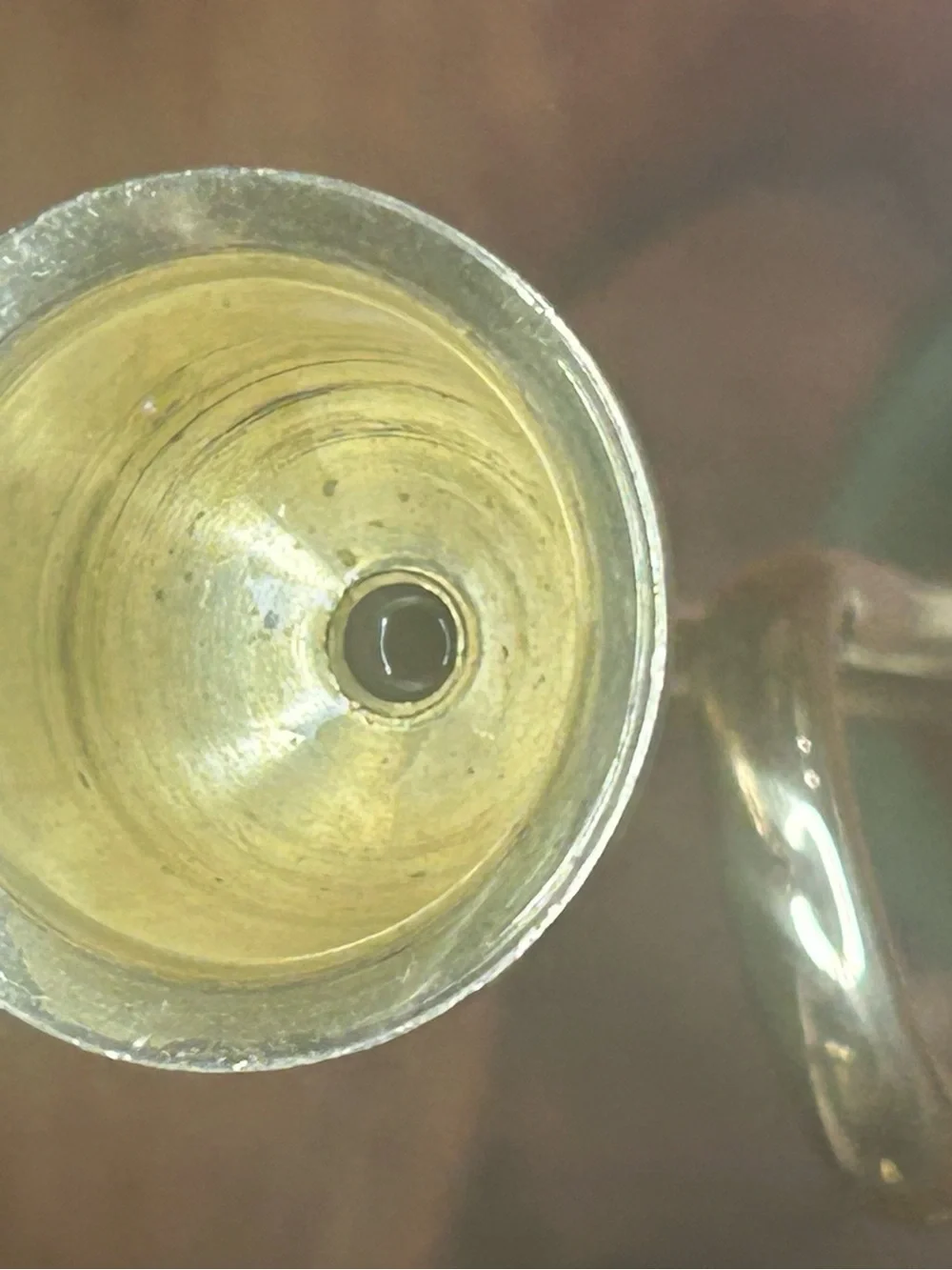 Set of 2 Metallic Brass Trumpet Candle Holders